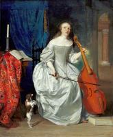 Metsu, Gabriel - Woman Playing the Viola da Gamba